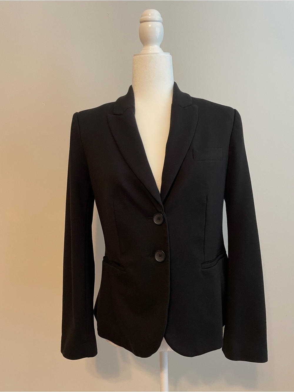 Boden Black Tailored Two-Button Ponte Blazer
